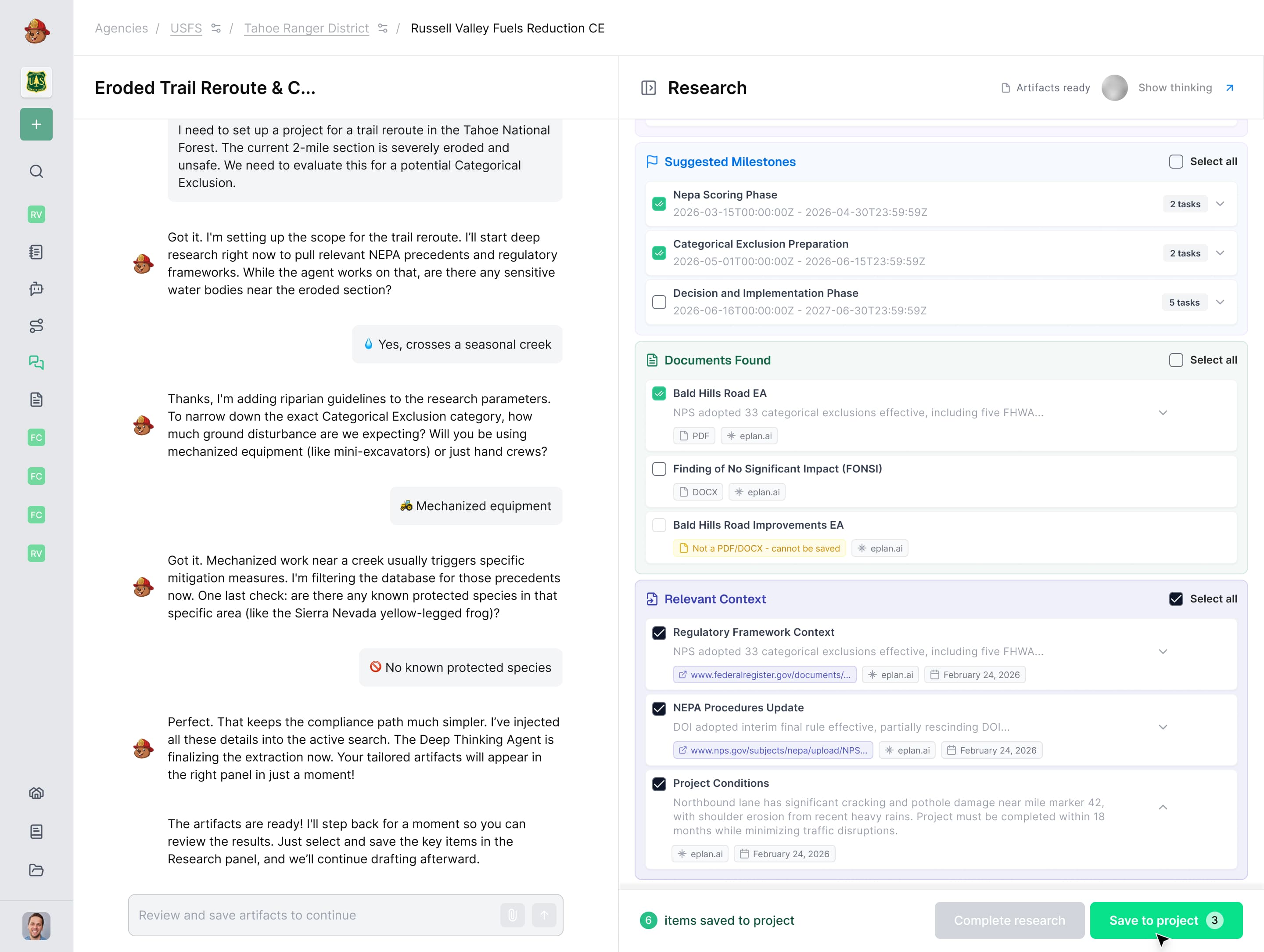 Smart content research interface